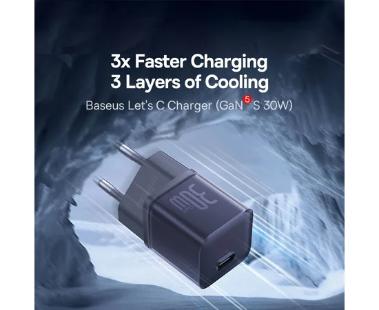 СЗУ Baseus GaN5S OS 1C 30W (P10162504) Midnight Purple