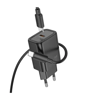 СЗУ Hoco N62 Gentle PD30W (1USB-C) + кабель Type-C to Lightning Black