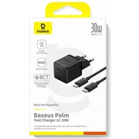 СЗУ Baseus Palm Fast Charger 30W (1USB-C) + кабель Type-C to Type-C (P10111605113-01) Cluster Black