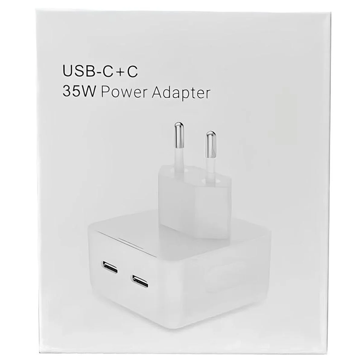СЗУ 35W Dual Mini Power Adapter for Apple (2USB-C) (AA) (box) White