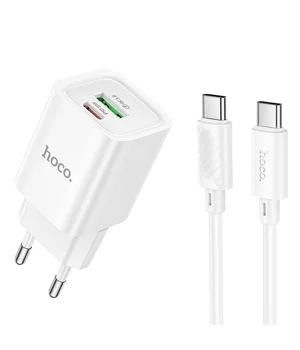 СЗУ Hoco C149A Charm PD30W+QC3.0 (1USB-A/1C) + кабель Type-C to Type-C White