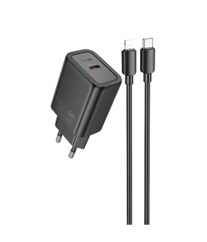 СЗУ Hoco N62 Gentle PD30W (1USB-C) + кабель Type-C to Lightning Black