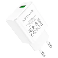 СЗУ Borofone BA66A QC3.0 (1USB-A) White