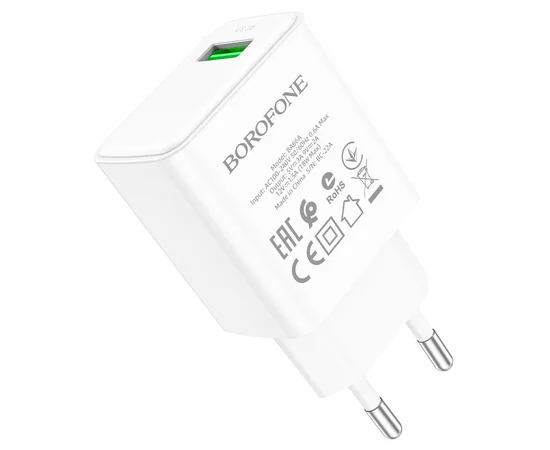 СЗУ Borofone BA66A QC3.0 (1USB-A) White