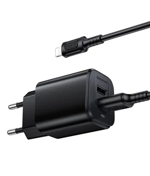 СЗУ Borofone BAS81A Star 10.5W (2USB-A) + кабель USB to Lightning Black