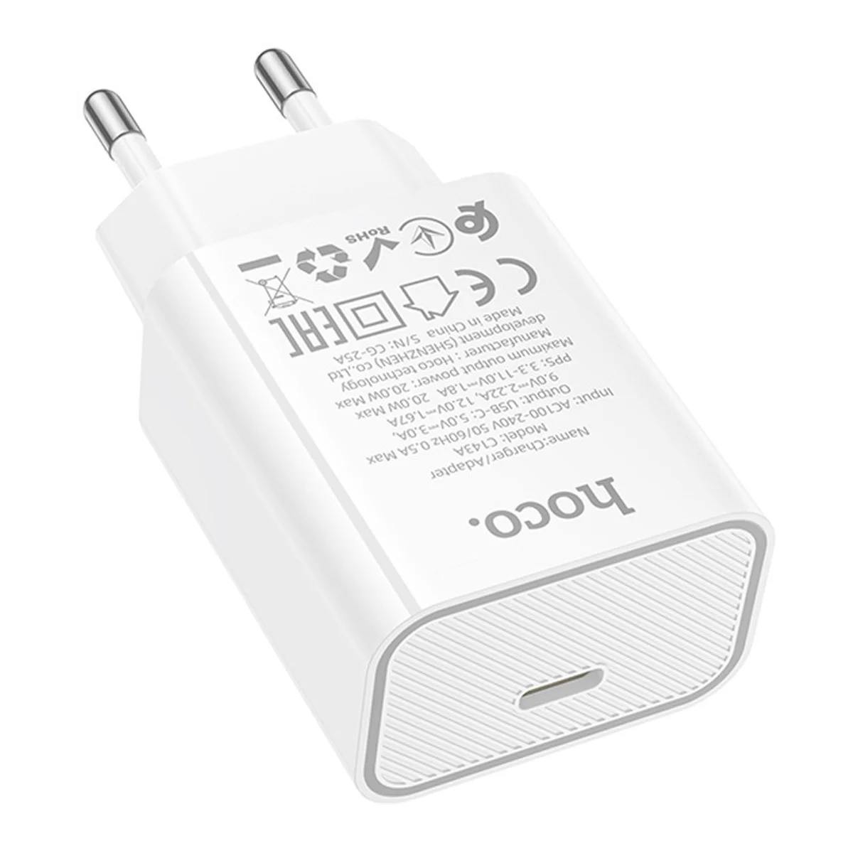 СЗУ Hoco C143A Benefit PD20W (1USB-C) White