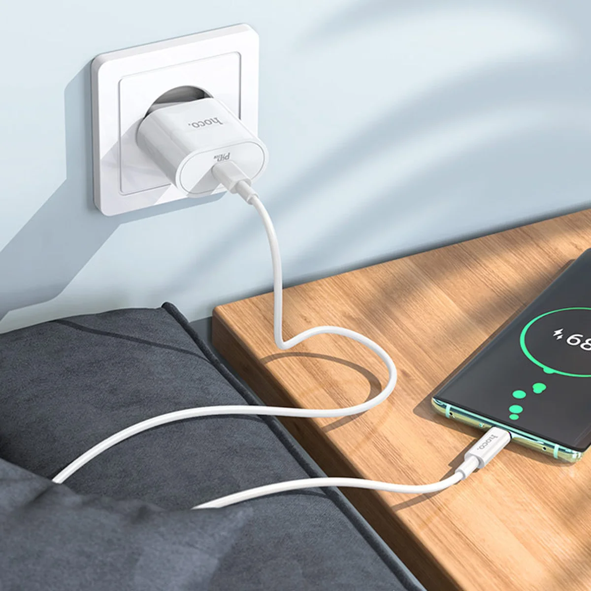 СЗУ Hoco C94A Metro PD20W (1C) + Type-C to Type-C White