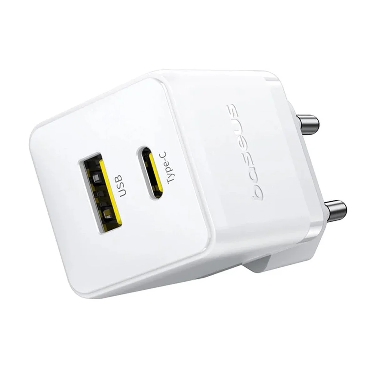 СЗУ Baseus Palm Fast Charger 30W (1USB-A/1C) + кабель Type-C to Type-C (P1011160A) Moon White