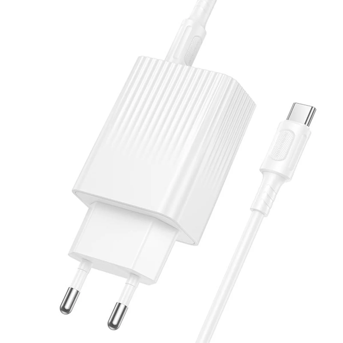 СЗУ Borofone BAS76A Source PD30W+QC3.0 (1USB-A/1C) + кабель Type-C to Type-C White