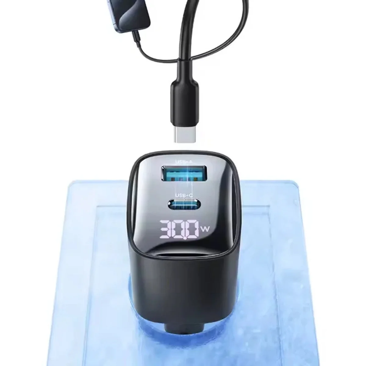 СЗУ Usams US-CC229 GaN Digital Display XC Ser. 30W (1USB-A/1C) Black