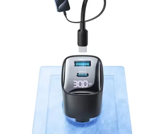 СЗУ Usams US-CC229 GaN Digital Display XC Ser. 30W (1USB-A/1C) Black