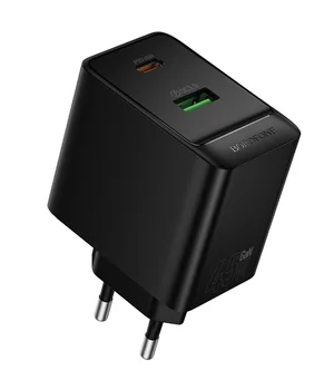 СЗУ Borofone BAS16A Erudite PD45W+QC3.0 (1USB-A/1C) Black