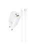 СЗУ Hoco N61 Gentle PD20W+QC3.0 (1USB-A/1C) + кабель Type-C to Lightning White