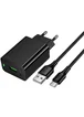 СЗУ Hoco CS92A Leader 18W+QC3.0 (1USB-A) + кабель USB to Type-C Black