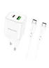 СЗУ Borofone BN7 PD20W+QC3.0 (1USB-A/1C) + кабель Type-C to Type-C White