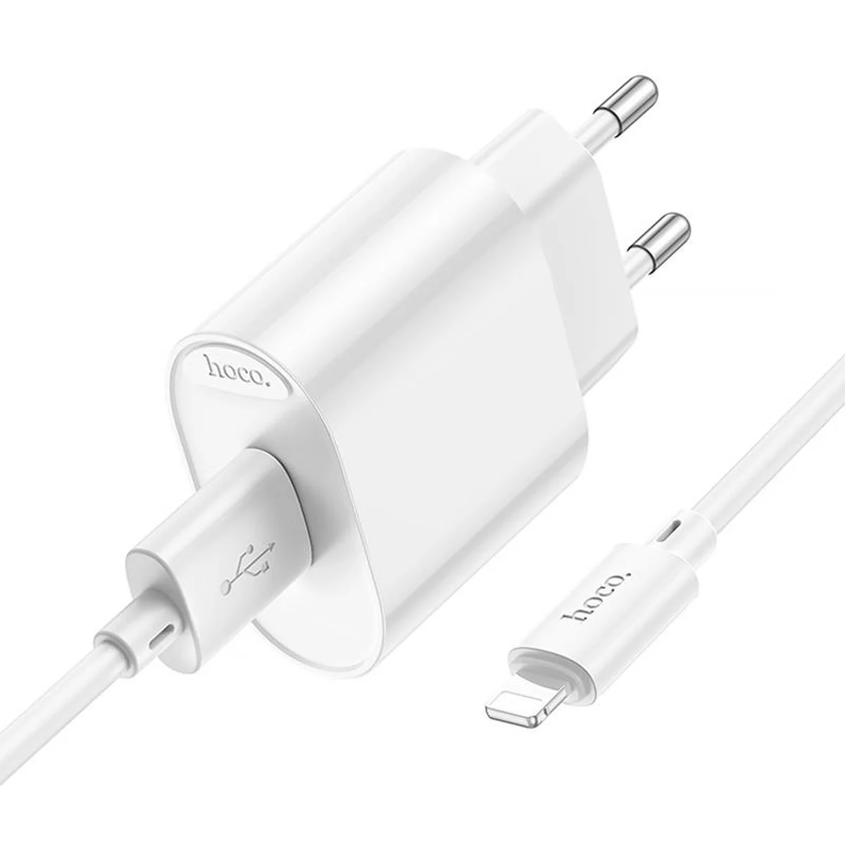 СЗУ Hoco C109A Fighter 10.5W (1USB-A) + кабель USB to Lightning White
