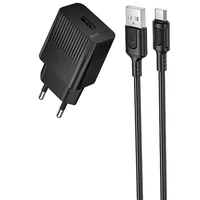 СЗУ Borofone BAS71A Source 10.5W (1USB-A) + кабель USB to Type-C Black