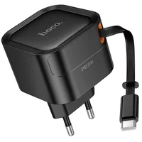 СЗУ Hoco C153A Changer With Retractable Cable Type-C PD20W Black