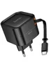 СЗУ Hoco C153A Changer With Retractable Cable Type-C PD20W Black