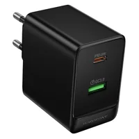 СЗУ Borofone BAS16A Erudite PD45W+QC3.0 (1USB-A/1C) Black