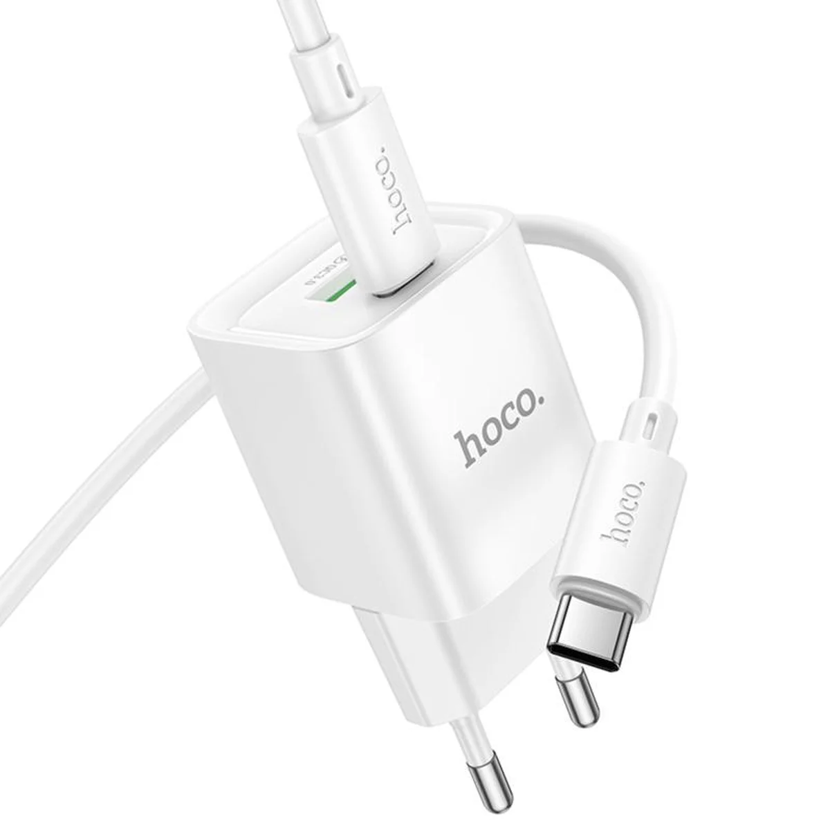 СЗУ Hoco C147A PD20W+QC3.0 (1USB-A/1C) + кабель Type-C to Type-C White