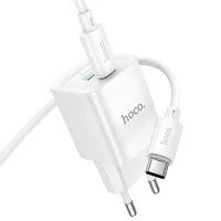 СЗУ Hoco C147A PD20W+QC3.0 (1USB-A/1C) + кабель Type-C to Type-C White