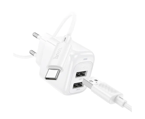 СЗУ Hoco CS51A Surplus (2USB-A) + Type-C White