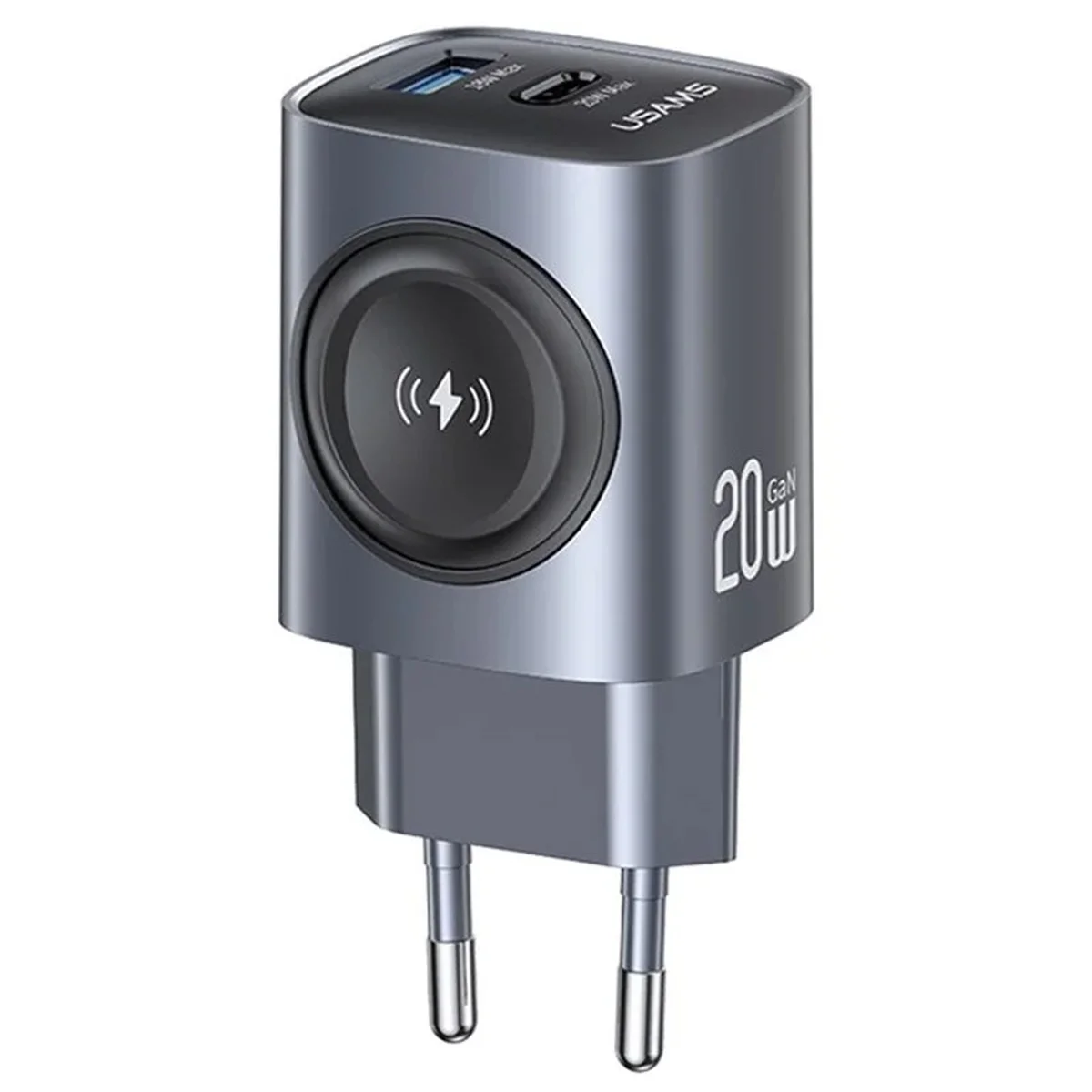 СЗУ Usams US-CC293 T67 Multifunctional iWatch Charger 20W (1USB-A/1C) Tarnish