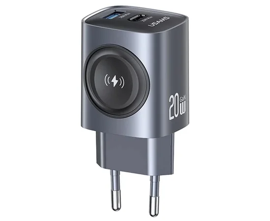 СЗУ Usams US-CC293 T67 Multifunctional iWatch Charger 20W (1USB-A/1C) Tarnish