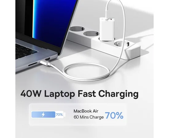 СЗУ Baseus GaN5 Pro OS + Type-C to Type-C 40W (CCGP18010) White