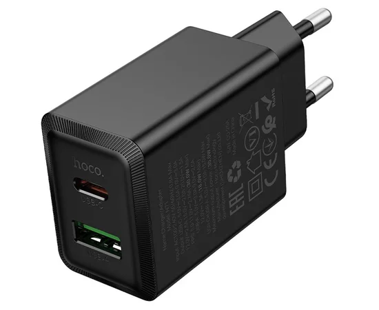 СЗУ Hoco N71 Nuevo PD30W+QC3.0 (1USB-A/1C) Black