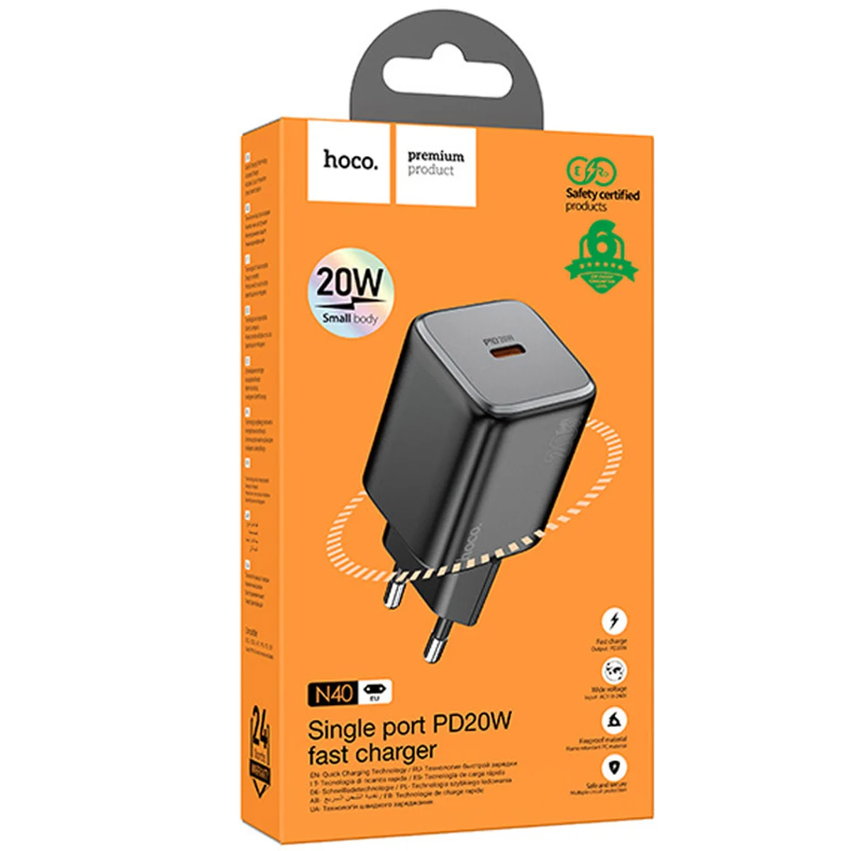 СЗУ Hoco N40 Mighty 1C PD20W Black