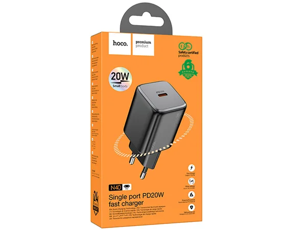 СЗУ Hoco N40 Mighty 1C PD20W Black