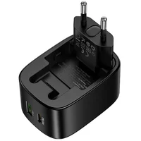 СЗУ Hoco CS101A Folding PD20W+QC3.0 (1USB-A/1C) + кабель Type-C to Type-C Black