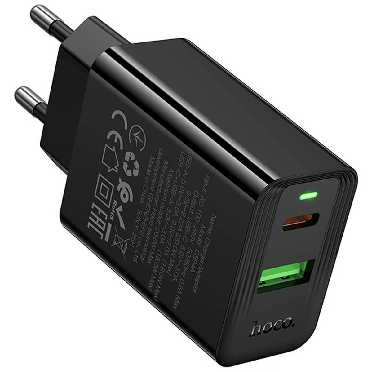 СЗУ Hoco CS94A Leader PD20W+QC3.0 (1USB-A/1C) Black