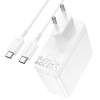 СЗУ Borofone BN11 Imperial PD100W+QC3.0 (1USB-A/2C) + кабель Type-C to Type-C White