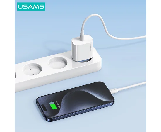 СЗУ Usams US-OYXLTZ02 CC226 PD20W + SJ712 30W Type-C to Lightning Yi Series White