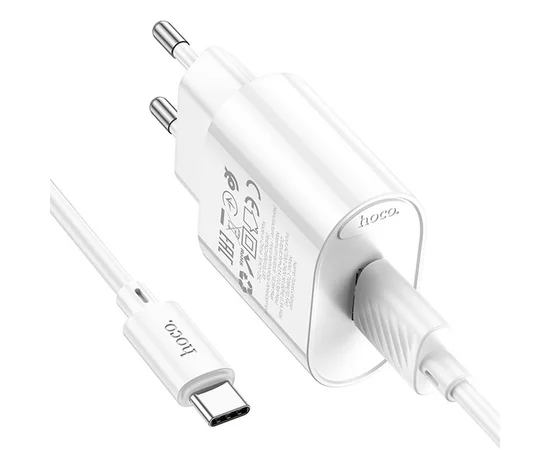 СЗУ Hoco C109A Fighter 10.5W (1USB-A) + кабель USB to Type-C White