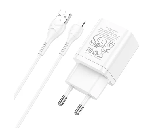 СЗУ Hoco N25 Maker (2USB-A) + USB to Lightning White