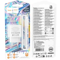 СЗУ Hoco C109A Fighter PD20W+QC3.0 (1USB-A/1C) + кабель Type-C to Type-C White