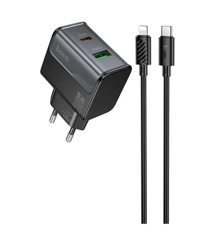 СЗУ Hoco CS73A Star Speed PD30W+QC3.0 (1USB-A/1C) + кабель Type-C to Lightning Midnight Black