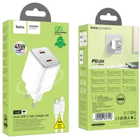 СЗУ Hoco N42 Elogiado 2C PD45W + Type to Lightning White