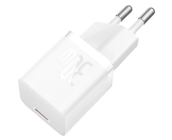 СЗУ Baseus GaN5 Fast Charger (mini) 30W (1USB-C) + кабель Type-C to Type-C (P10110902) Moon White