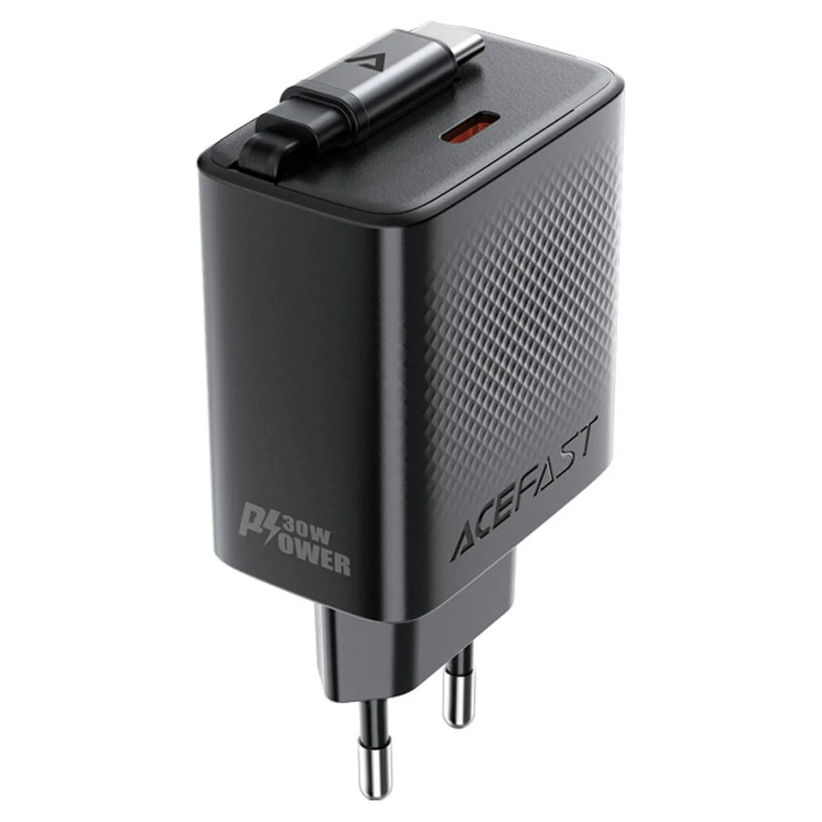 СЗУ Acefast A110 GaN With Retractable Cable Type-C PD30W (1USB-C) Black