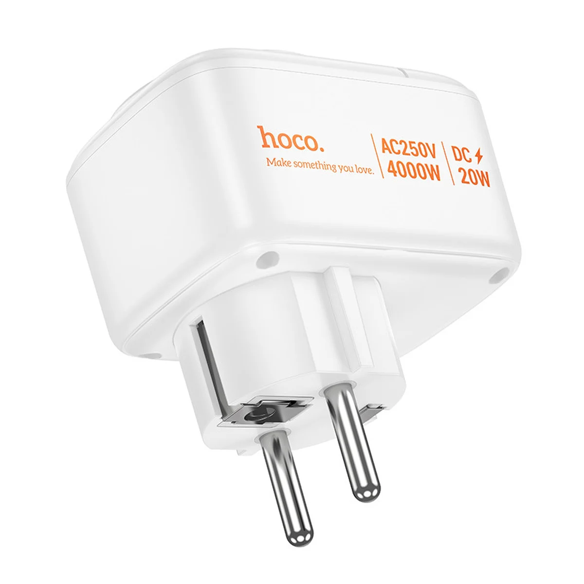 СЗУ Hoco AC26 Changer Outlet Extender 20W (2USB-A/1C/1Socket) White