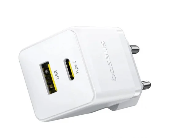СЗУ Baseus Palm Fast Charger 30W (1USB-A/1C) (P1011160A) Moon White