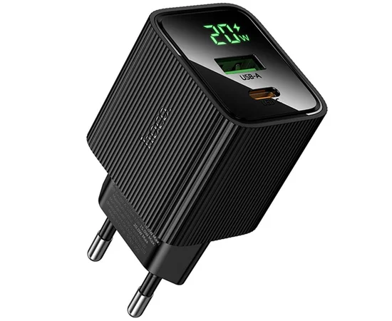 СЗУ Hoco CS83A Excellent with digital display PD20W+QC3.0 (1USB-A/1C) Black