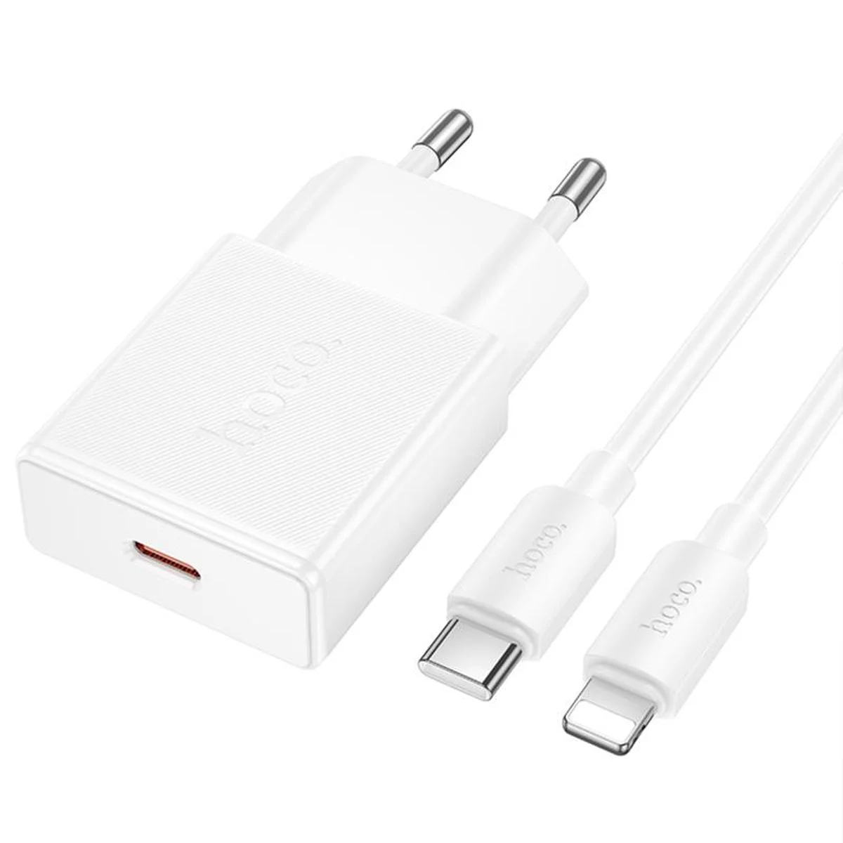 СЗУ Hoco N72 Speed ultra-thin PD20W (1USB-C) + кабель Type-C to Lightning White