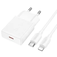 СЗУ Hoco N72 Speed ultra-thin PD20W (1USB-C) + кабель Type-C to Lightning White