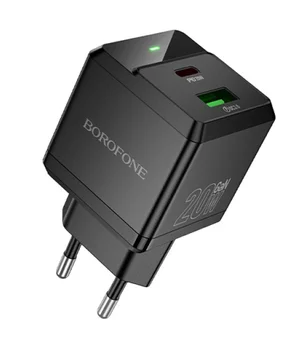 СЗУ Borofone BN19 Intenso PD20W+QC3.0 (1USB-A/1C) Black